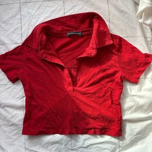 Brandy Melville Collared Crop Top